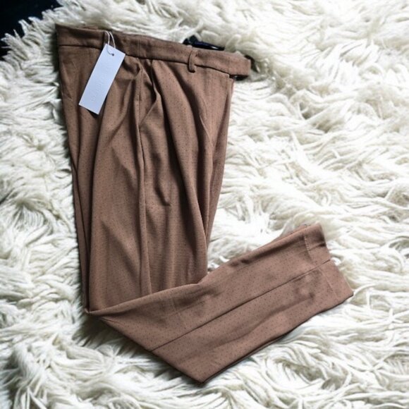 NWT ADYSON PARKER Dot Jacquard Split Hem in Natural Jacquard Size 8 - Picture 2 of 7